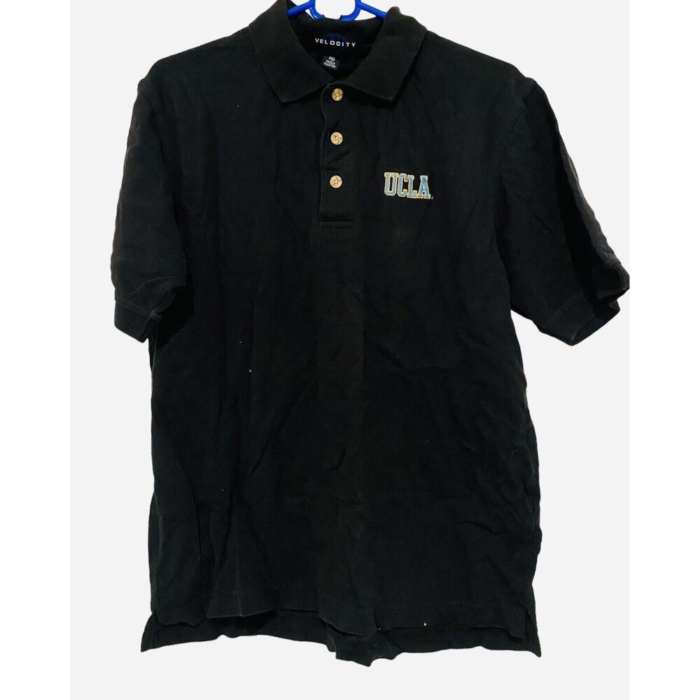 UCLA Polo Shirt Bruins Men Size Medium By Velocity Black University So. Cali Man